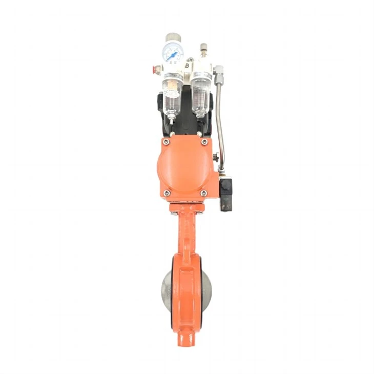 Soft Back Single Acting Pneumatic Clamp Butterfly Valve