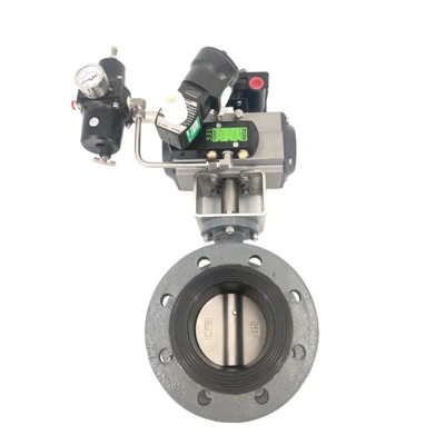 Pneumatik Cast Steel Flange Butterfly Valve